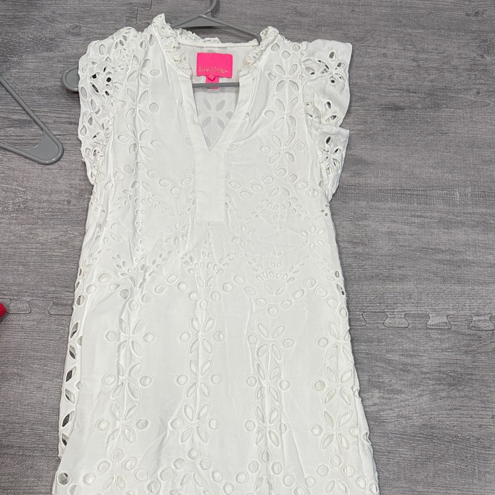 Lilly Pulitzer White Eyelet Midi Dress